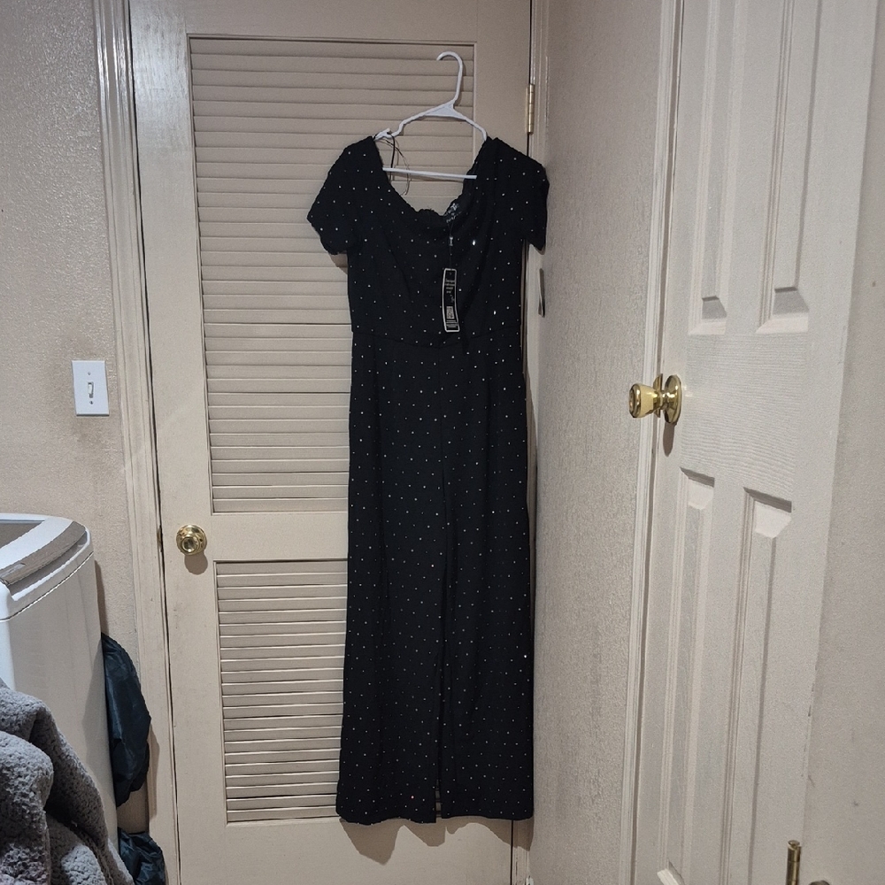 Elegant Black Polka Dot Jumpsuit